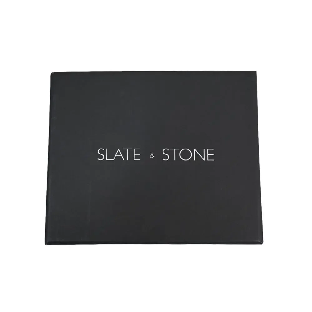 Slate & Stone Smooth Premium Leather Bifold Wallet Dark Brown NEW
